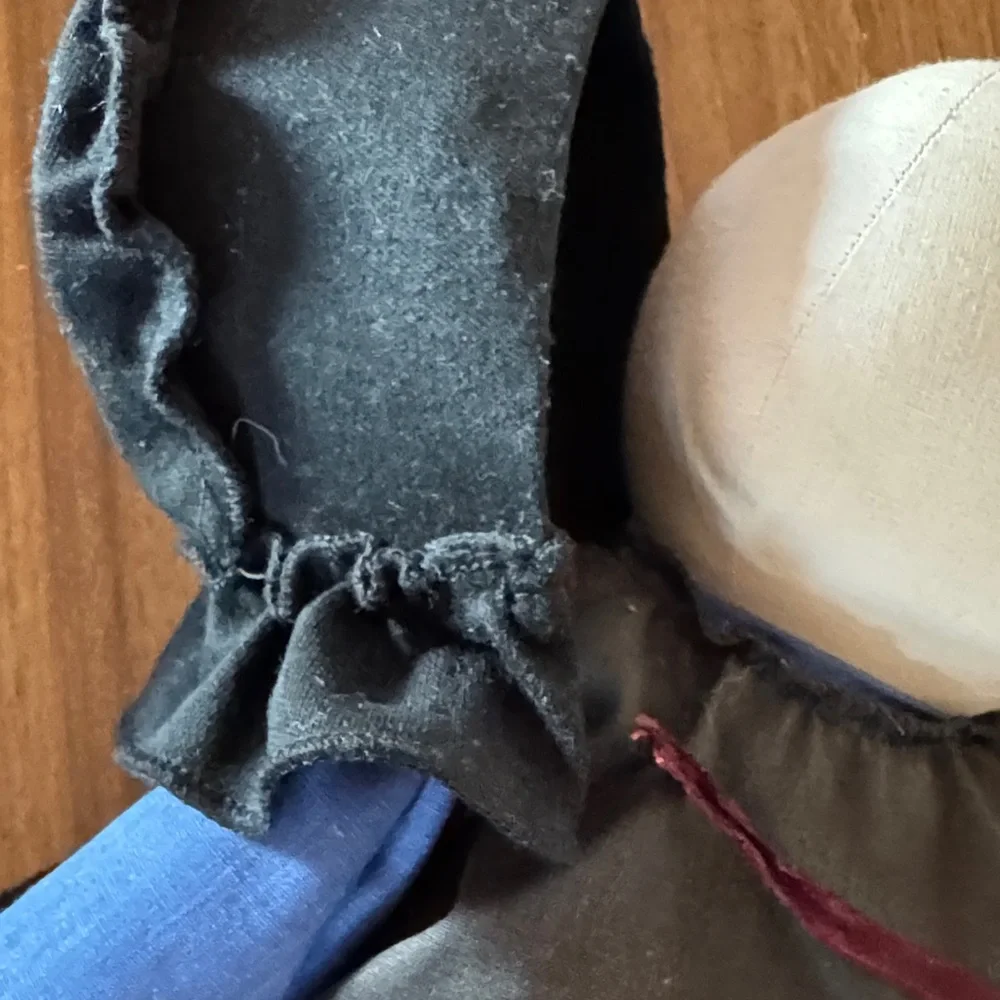 Vintage Handmade Doll  Blue and Black Amish Outfit